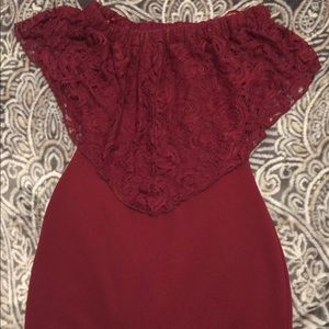 Maroon fitted dress